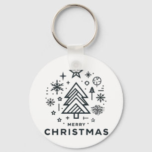 Minimalistisk utformning av Julgran God jul Nyckelring