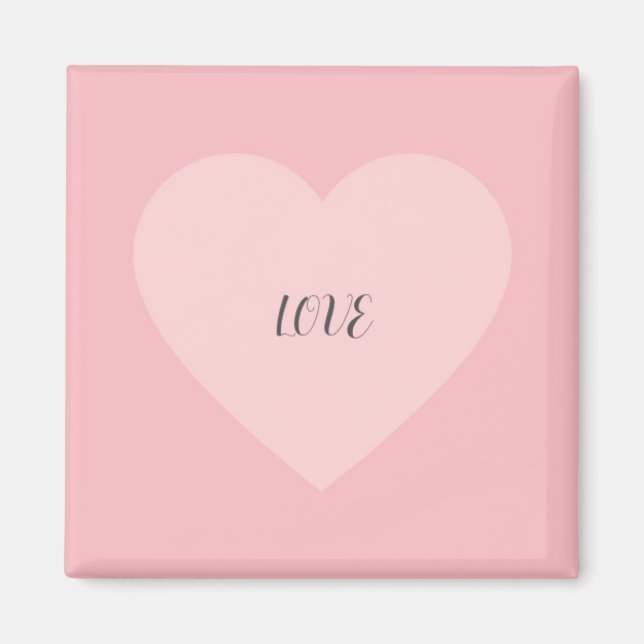 Minimalistisk utformning av kärlek Rosa Heart Magnet (Framsidan)