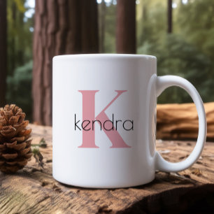 Minimalistisk utformning av monogram inledande nöd kaffemugg