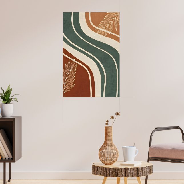 Minimalistisk utformning av naturlig form poster (Vardagsrum 3)