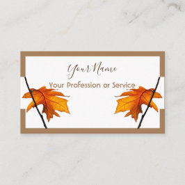 Minimalistisk utformning av ram med färgfull blads visitkort