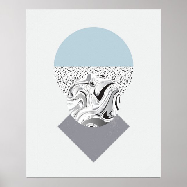 Minimalistisk utformning av våg och punkter poster (Framsidan)