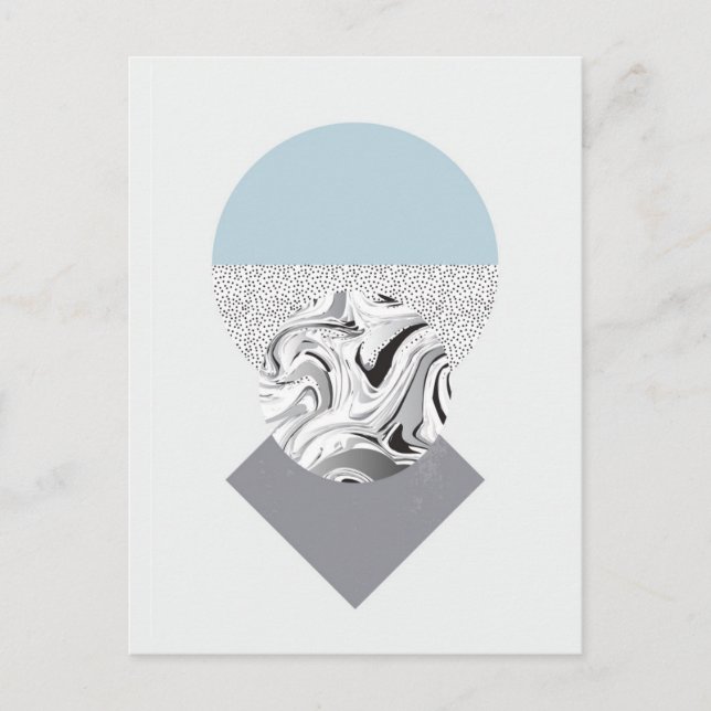 Minimalistisk utformning av våg och punkter vykort (Framsida)