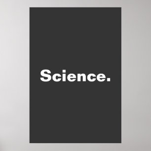 Minimalistisk utformning inom vetenskap ett ord poster