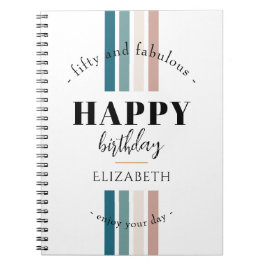 Minimalistisk utformning på födelsedagen i pastel anteckningsbok