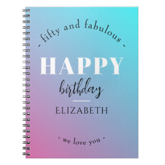 Minimalistisk utformning på födelsedagen i pastel  anteckningsbok