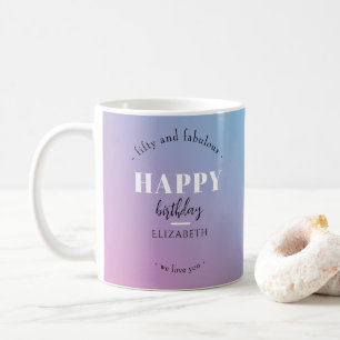 Minimalistisk utformning på födelsedagen i pastel  kaffemugg