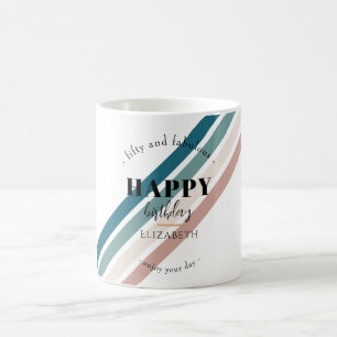 Minimalistisk utformning på födelsedagen i pastel kaffemugg