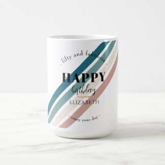 Minimalistisk utformning på födelsedagen i pastel kaffemugg