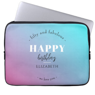 Minimalistisk utformning på födelsedagen i pastel laptop fodral