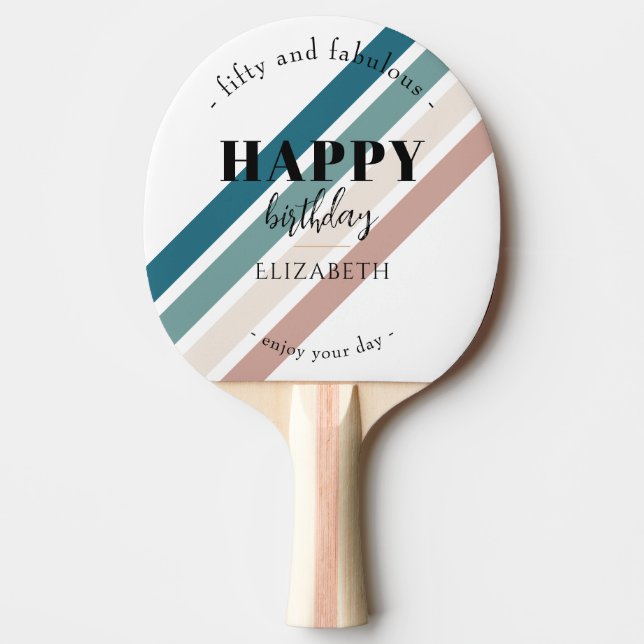 Minimalistisk utformning på födelsedagen i pastel  pingisracket (Framsidan)