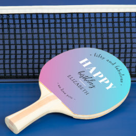 Minimalistisk utformning på födelsedagen i pastel  pingisracket