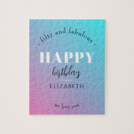 Minimalistisk utformning på födelsedagen i pastel  pussel