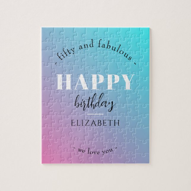 Minimalistisk utformning på födelsedagen i pastel  pussel (Vertikal)