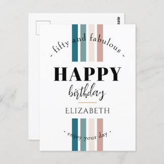 Minimalistisk utformning på födelsedagen i pastel  vykort