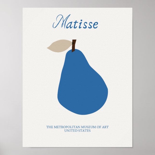 Minimalistisk utskrift av blå päronmaskar poster (Framsidan)