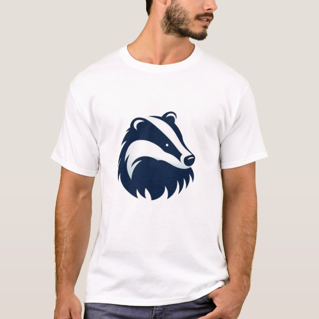 Minimalistisk utskrift av Cute Badger T Shirt (Framsida)