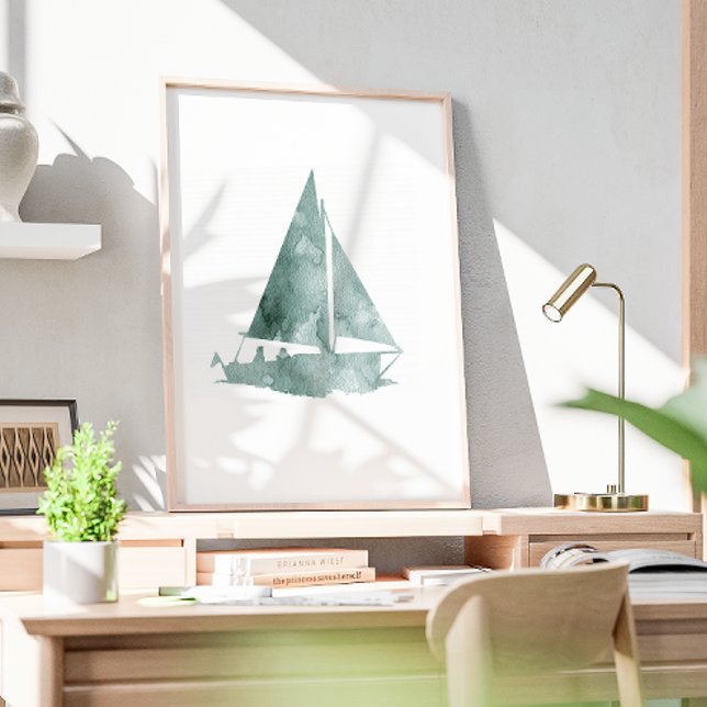 Minimalistisk utskrift av havsfärgskonst för segli poster (Skapare uppladdad)