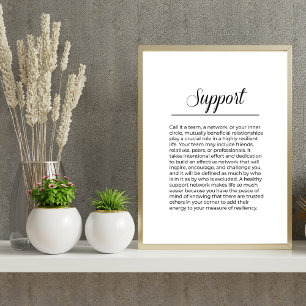 Minimalistisk utskrift av inspirationsstöd poster