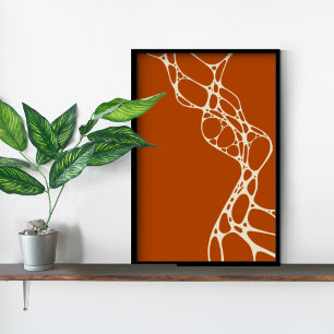 Minimalistisk utskrift av modern bränd Orange Poster
