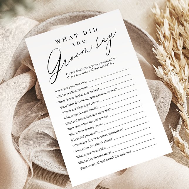 Minimalistisk vad sa brudgummen spel (Minimalist what did the groom say game)