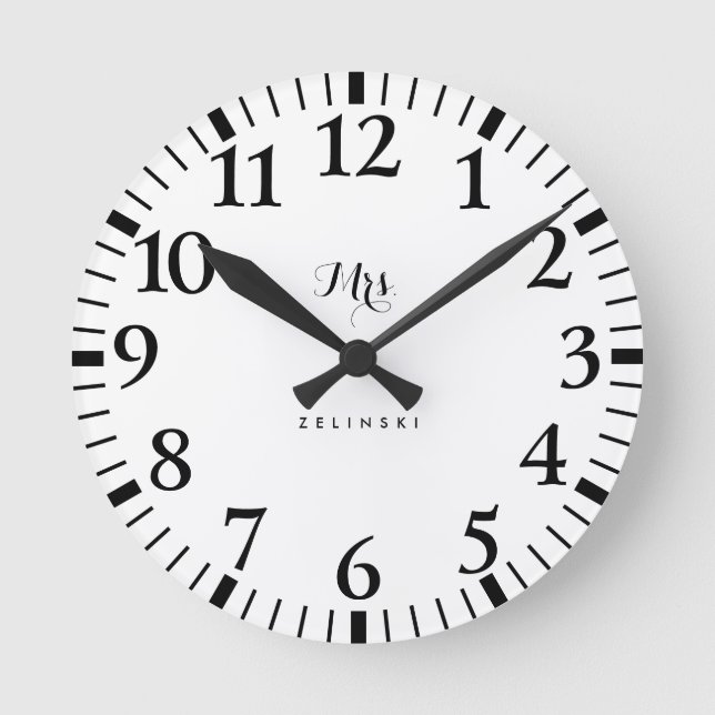 Minimalistisk vägg för Finare-skript  Rund Klocka (Framsida)