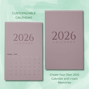 Minimalistisk väggkalender med neutrala toner kalender