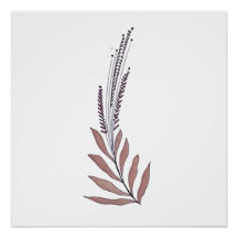 Minimalistisk väggkonst i Blommigt- och plommonnya