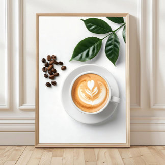 Minimalistisk väggkonst i form av kaffekopp, Kaffe