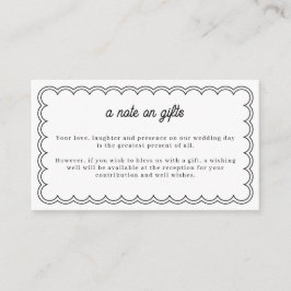 Minimalistisk vågig kant anteckning på presentkort tilläggskort