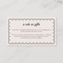 Minimalistisk vågig kantnot på presentkort tilläggskort