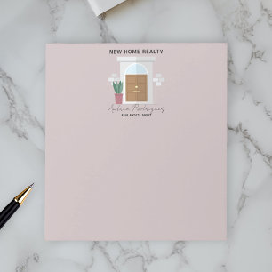Minimalistisk Välkomnande Framdörr Fastighetsmäkla Anteckningsblock
