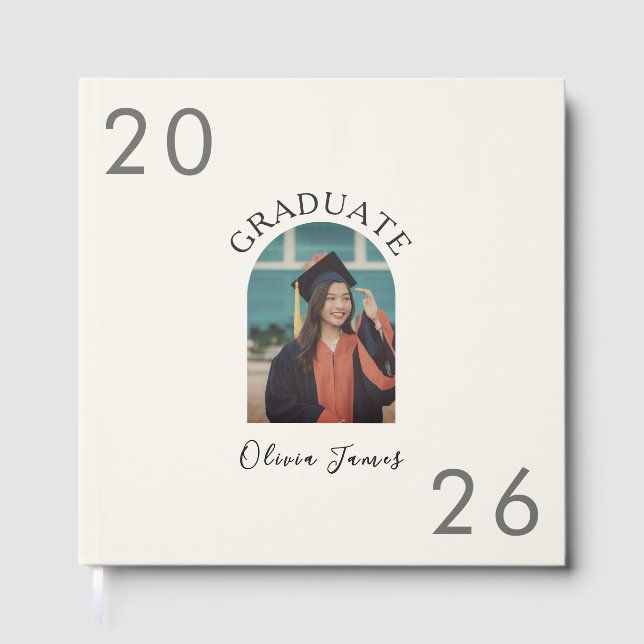 Minimalistisk välkomstbok för examensfoto gästböcker (Framsida)