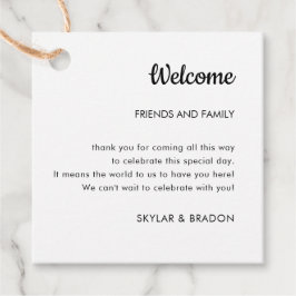 Minimalistisk välkomstgåva från Bröllop Gåvor Etiketter