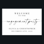 Minimalistisk välkomstskylt för förlovningskalas poster<br><div class="desc">Denna skylt för förlovningsfest har ett elegant typsnitt för att välkomna dina gäster till din förlovningsfest.</div>