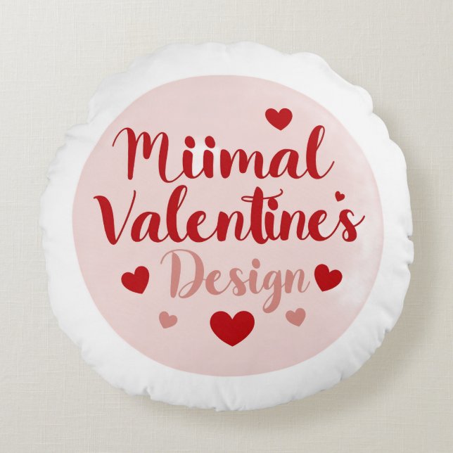 Minimalistisk valutasdag kärlek typografi design | rund kudde (Framsidan)