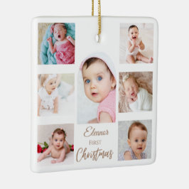 Minimalistisk valvbåge Babyflicka Första julen Julgransprydnad Keramik