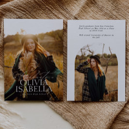 Minimalistisk valvfoto examensannonsering meddelande