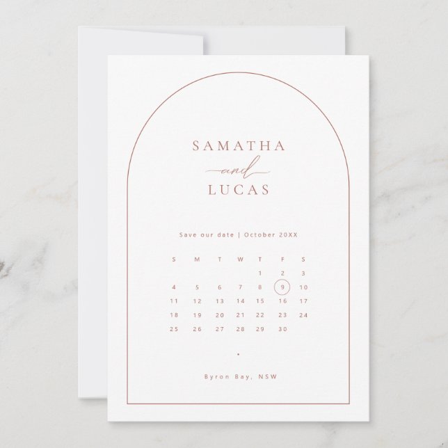 Minimalistisk valvkalender Save the Date-inbjudan Inbjudningar (Framsida)