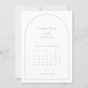 Minimalistisk valvkalender Save the Date-inbjudan Inbjudningar