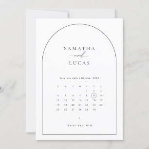 Minimalistisk valvkalender Save the Date-inbjudan Inbjudningar