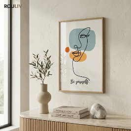 Minimalistisk "Var dig själv" arkitektonisk linjek Poster