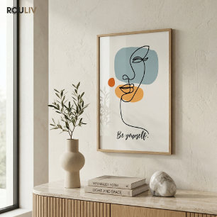 Minimalistisk "Var dig själv" arkitektonisk linjek Poster