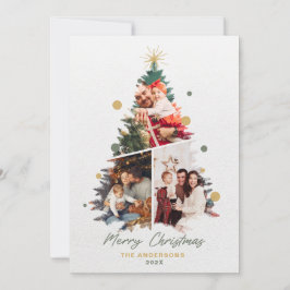 Minimalistisk vår familjejul, tre foto tack kort