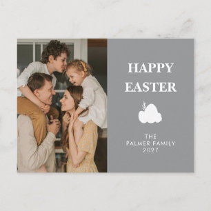 Minimalistisk vår påsk personlig familjefoto helg vykort