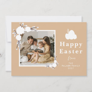 Minimalistisk vår påsk personlig familjefoto julkort
