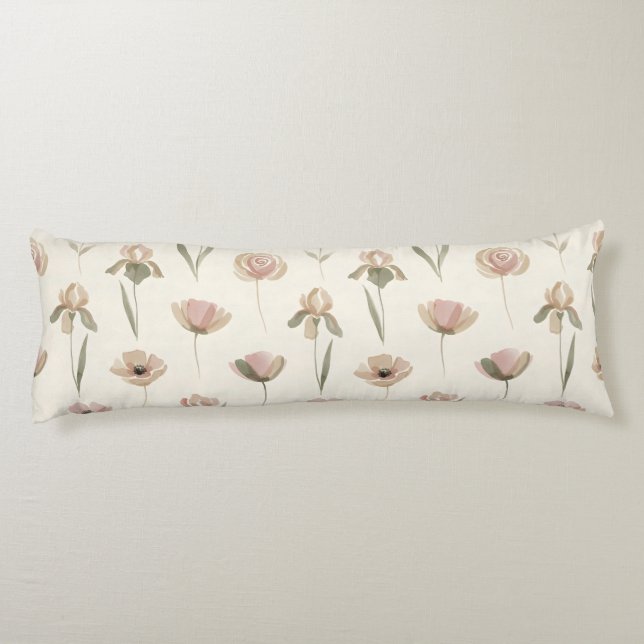 Minimalistisk vårblommig kroppskudde (Baksidan)