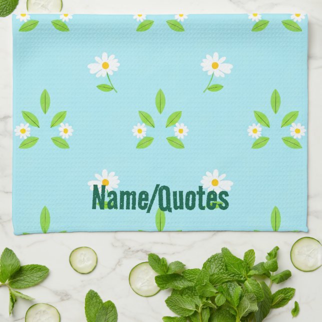Minimalistisk vårblommig mönster kökshandduk (Vikta)