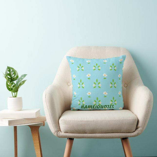 Minimalistisk vårblommig mönster kudde (Stol)