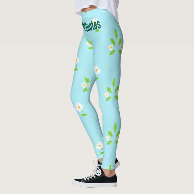 Minimalistisk vårblommig mönster leggings (Vänster)